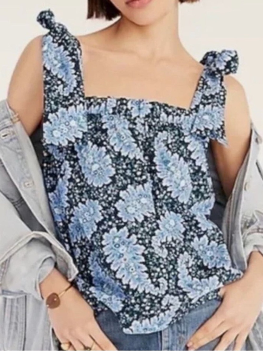 J.Crew Collection tie-shoulder tank in Ratti® Pacific paisley S
